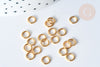 Anneaux ronds acier 304 inoxydable doré dorure ionisée 6mm 18 gauge, anneaux ouverts dorés sans nickel, 50 anneaux, G7707