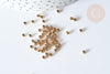 Perle intercalaire ronde acier inoxydable IP 304 doré 3mm, fourniture création bijoux, lot de 100 - G7695-Gingerlily Perles