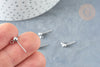 Clous puces oreille boule acier 304 argenté inoxydable anneau,boucles d'oreille, oreille percée, X10G8150