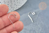 Support boucle crochet acier 304 argenté inoxydable 20-22mm,oreilles percées,sans nickel, X20 G8157