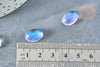 Cabochon verre ovale clair AB 14mm, cabochon ovale, cabochon verre, X1 G8334