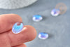 Cabochon verre ovale clair AB 14mm, cabochon ovale, cabochon verre, X1 G8334