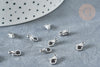 Fermoirs mousquetons acier 304 inoxydable argenté 9mm, fabrication bijoux acier inoxydables, lot de 20, G8151