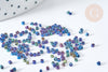 Perles tube bleu reflets violets verts mat façon Delica miyuki, Perle rocaille japonaise mat, perlage tissage, Sachet 8g, X1G8134