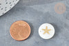Connecteur rond nacre étoile de mer, pendentif connecteur étoile de mer, coquillage blanc naturel, 16mm lot de 10 G0392