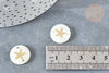 Connecteur rond nacre étoile de mer, pendentif connecteur étoile de mer, coquillage blanc naturel, 16mm lot de 10 G0392
