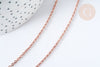Chaine complète laiton or rose forçat 45cm, collier dorée or rose,X1G8340
