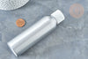 Bouteille aluminium brossé bouchon plastique,bouteille métal cosmétique, flacon cosmétique,14.1x4cm,120ml, X1 G2072