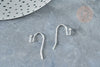 Supports de boucles hameçons laiton argenté 22mm, oreilles percées, création bijoux, boucles dorées, X50G8362