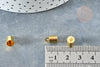Embouts corde laiton doré à coller 9.5x6mm, pour ruban ou chaine XXL,lot de 10 G8363