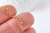 Chaine extension acier doré 304 inoxydable 47-53mm, création bijoux acier doré inoxydable sans nickel, X5G4759