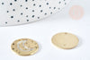 Pendentif lune zamac dore et zircons 19mm,pendentif médaille doré création bijoux, X1G8517