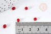 grosses perles rocaille rouge,fournitures pour bijoux, perles rocaille rouge opaque, lot 10g, diamètre 4mm -G0184