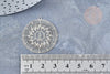 Pendentif estampe filigrane rond soleil acier 201 inoxydable argenté 32.5x30mm, pendentif très léger pour boucles et colliers X2 G4110
