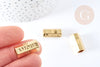 Perle tube talisman message AMOUR doré 21mm, perle dorée bijoux chance, X1G7672