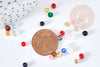 Grosse perles rocaille multicolore 4mm, perles rocaille multicolorespour création bijoux, 10 grammes G8644