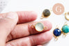 Pendentif connecteur pierres acier 304 inoxydable doré 19mm,création bijoux pierre, l'unité G7286-Gingerlily Perles