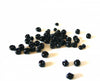 grosses perles rocaille noire,fournitures pour bijoux, perles rocaille noire,perles verre, création bijou,noir opaque, lot 10g, 4mm-G901