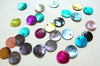 Pastilles rondes nacre multicolore, bouton nacre,pendentif nacre, coquillage naturel,nqcre naturelle,1.4cm, lot de 10-G1071