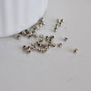 Perles intercallaires platine, perles argent, création bijoux, laiton argenté,perle ronde argent,10 grammes, 3mm,G2603