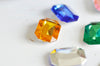 Cabochon plastique resine rectangulaire multicolore, fournitures créatives, cabochon plastique, création bijoux, strass couture,25mm-G657-Gingerlily Perles