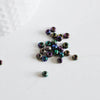 grosses perles rocaille noires irisées,fournitures pour bijoux, perles rocaille, arc-en-ciel, lot 10g, diamètre 4mm,G2899