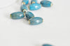perles ovales porcelaine bleue,perles céramique, porcelaine émaillée,perle ovales, création bijoux, Lot de 5, 1.6cm-G1948