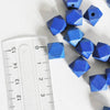 Perle bois bleu hexagonale,fournitures créatives, perles bois,création bijoux,perle hexagone,Perles géométriques,11mm, lot de 5- G6050