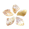 Pendentif feuille nacre jaune naturelle,perle feuille,nacre naturelle,coquillage blanc,création bijoux,35mm,l'unité, G911