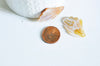 Pendentif feuille nacre jaune naturelle,perle feuille,nacre naturelle,coquillage blanc,création bijoux,35mm,l'unité, G911