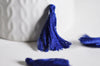 Pompon bleu coton,décoration pompon,accessoire coton, pompon boucles, fabrication bijoux, coton bleu,25-31mm,les 5,G2770