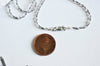 collier 2 couleurs argent massif,-chaine serpet,chaine complète,création collier,argent 925, création bijoux0.8mm,40cm-G277