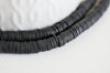 Perle polymère noir,fabrication bijoux, Perles plastique, perle heishi,perle disque, fourniture créative,6mm,le fil de 320 perles-G1983