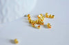 Perles intercalaires laiton doré 14k, perle texturée,perle intercalaire, perles dorées, création bijoux, Lot de 10,3mm-G1511
