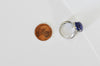Bague réglable argentée lapis lazuli,bijou argenté pierre naturelle,bague bleue,lapis lazuli naturel,création bijoux,18mm, l'unité,G2634-Gingerlily Perles