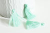 Pompon vert clair coton,fournitures créatives,décoration pompon,accessoire coton, pompon boucles,fabrication bijoux,coton vert,28mm-G1008