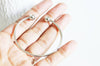 Bracelet jonc réglable finition or blanc finition boules,finition rhodium,dorure or blanc, fabrication bijoux, bracelet argenté,60mm-G2313-Gingerlily Perles