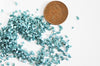 Sable verre bleu,chips mineral,verre coloré,verre bleu,pierre verre,création bijou,sable aquarium,Sachet 10 grammes- G5043