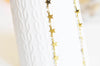 Chaine complète acier dorée 14k étoile,chaine fantaisie,chaine collier,sans nickel,chaine fantaisie, acier doré,chaine complète,45cm, G430