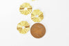 Pendentif médaille cerle laiton brut,apprêt doré, sans nickel,médaille dorée,laiton brut, médaille ronde,15mm,lot de 5- G1255