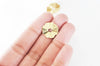 Pendentif médaille cerle laiton brut,apprêt doré, sans nickel,médaille dorée,laiton brut, médaille ronde,15mm,lot de 5- G1255