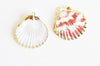 Pendentif coquillage naturel coque doré, pendentif doré, création bijoux, coquillage bijou,coquillage or,33-54mm, l'unité, G1795