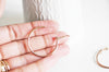 créoles acier doré or rose 34mm, bijoux doré, création bijoux, or rose,oreille percée,sans nickel, la paire, boucles acier,34mm-G1599-Gingerlily Perles