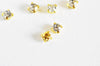 Cabochon cristal carré doré,cabochon transparent,cristal,cabochon or,cabochon à coudre,création bijoux,5x4mm,les 10-G2258-Gingerlily Perles