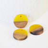 perle disque bois résine jaune,bois naturel,perles bois,Perle géométrique,perle ronde,perle rondebois,18mm,les 5- G1804