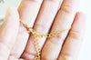Chaine fine dorée rollo 16K 2.5 microns,chaine collier, création bijoux, chaine complète,chaine dorée,1.7 mm, 43cm,G2425