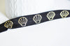 Ruban élastique noir or coquilage EFJF, fabrication bijoux,bracelet EVJF,ruban mariage, scrapbooking,16mm, longueur 1 mètre-G2142