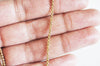 Chaine acier doré 18k maille rollo,chaine qualite,chaine collier, création bijoux,chaine au mètre,acier inoxydable,2mm, au mètre-G2057