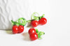 Pendentif cerise fruit rouge,perle verre tchèque,fruit verre,pendentif verre,verre artisanal,pendentif chance,15-19mm,les 5-G1967