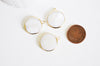 Pendentif nacre blanche naturelle doré,fourniture créative,pendentif rond nacre,coquillage blanc,création bijou, 26mm, l'unité,G2178
